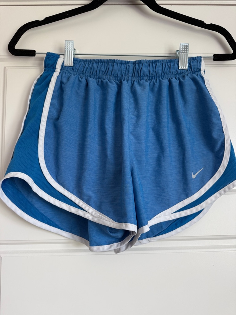 Nike Women's Blue Athletic Shorts with White Trim